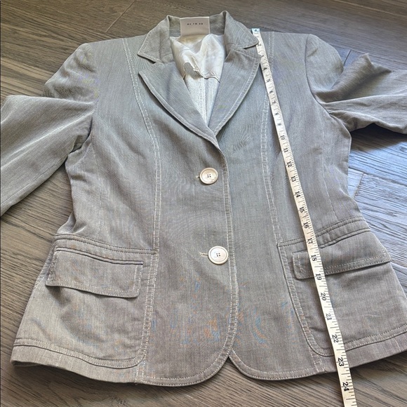 Akris Punto | Black and White Striped Cotton Blend Jacquard Blazer Size 6 - Picture 9 of 16